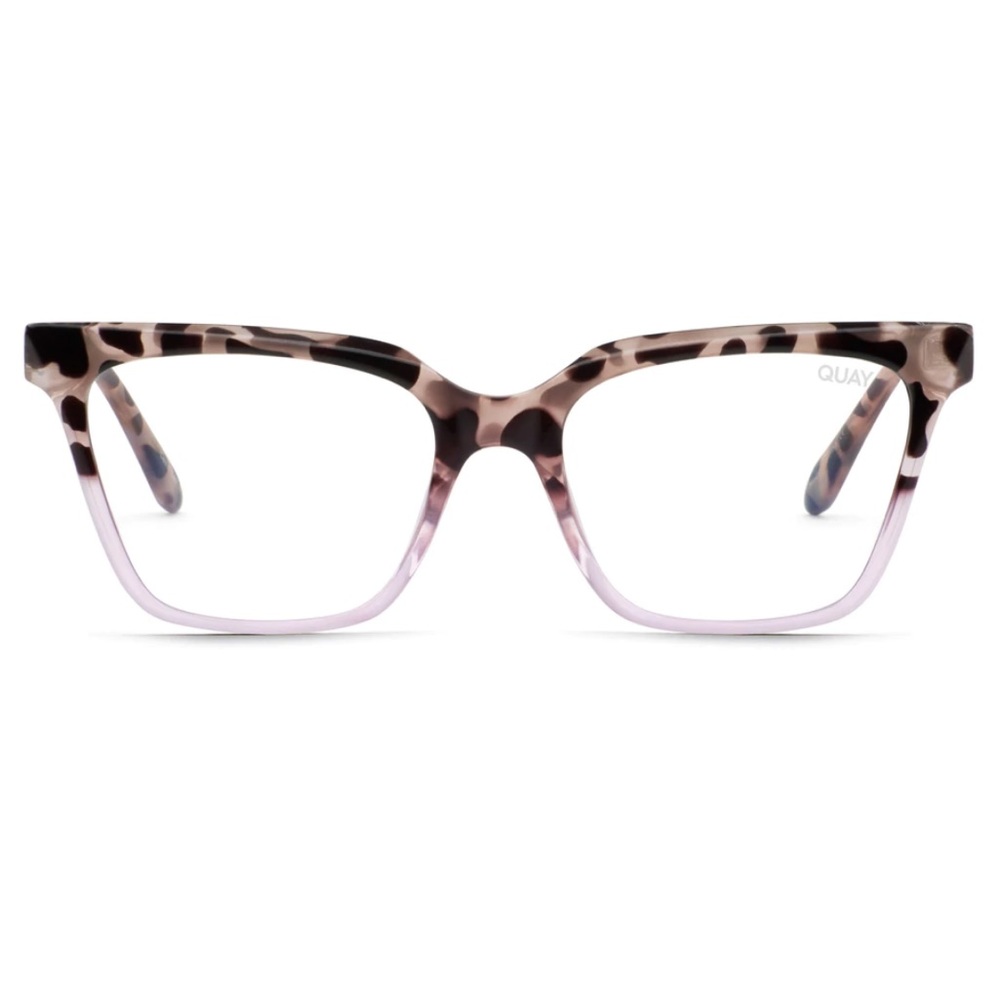 NWT Quay CEO Blue Light Glasses Milky Tortoise to Lilac Clear Lense
